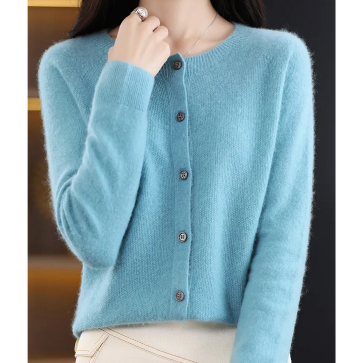 Womens Brushed Knit Button Front Cardigan Sweater