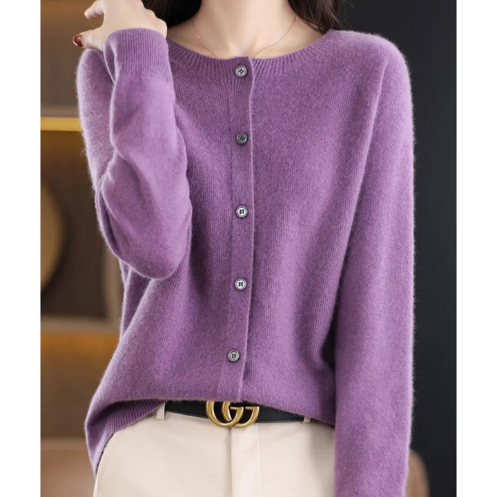 Womens Brushed Knit Button Front Cardigan Sweater