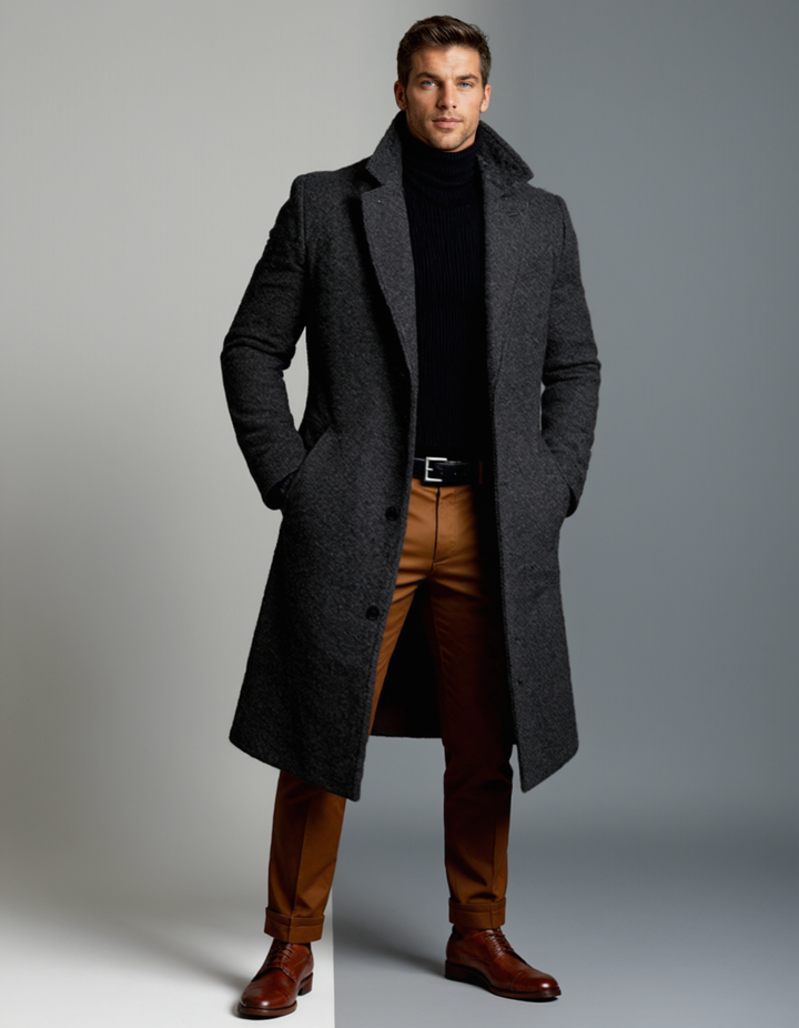 Padded Notch Lapel Longline Coat Women