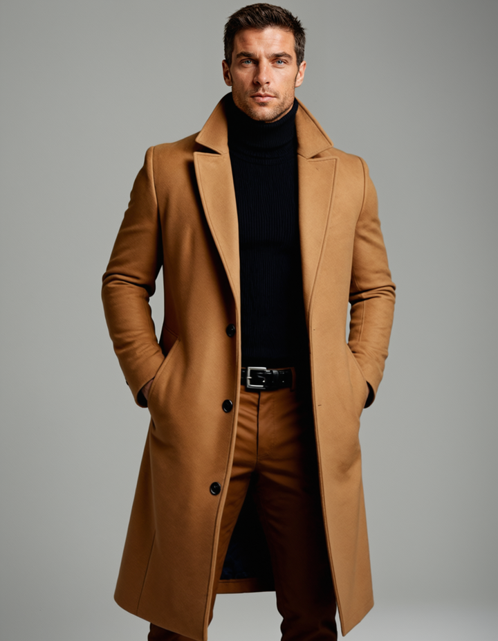 Padded Notch Lapel Longline Coat Women