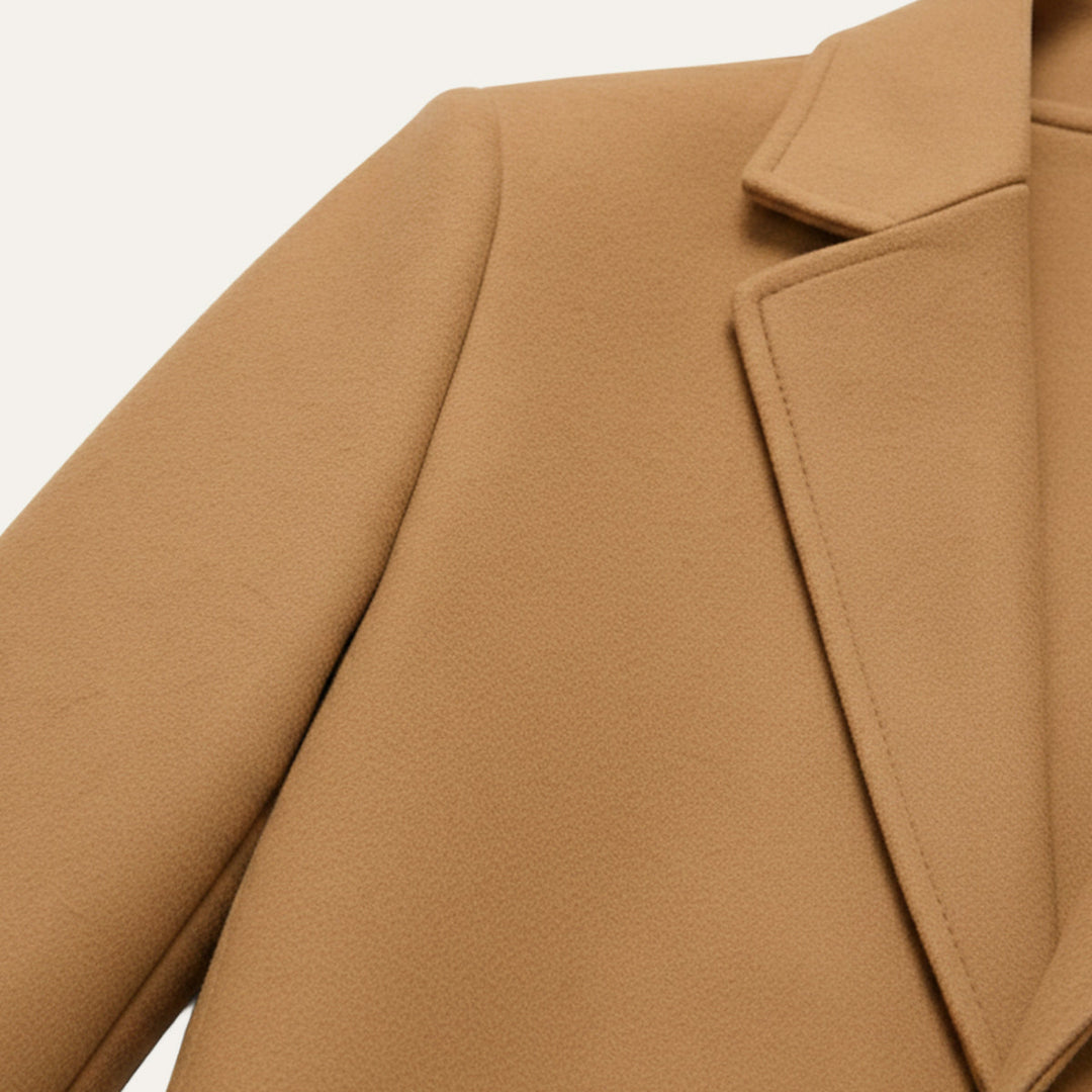 Padded Notch Lapel Longline Coat Women