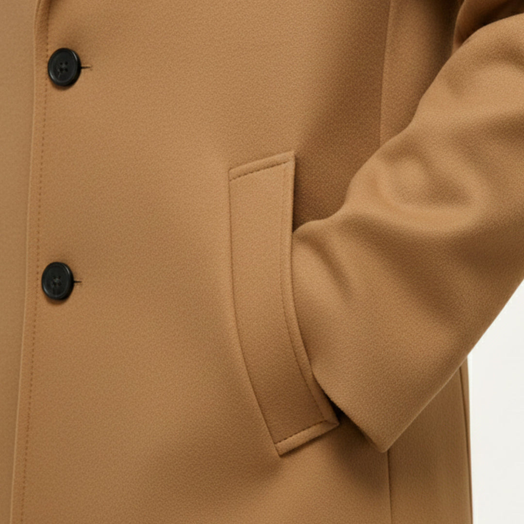 Padded Notch Lapel Longline Coat Women