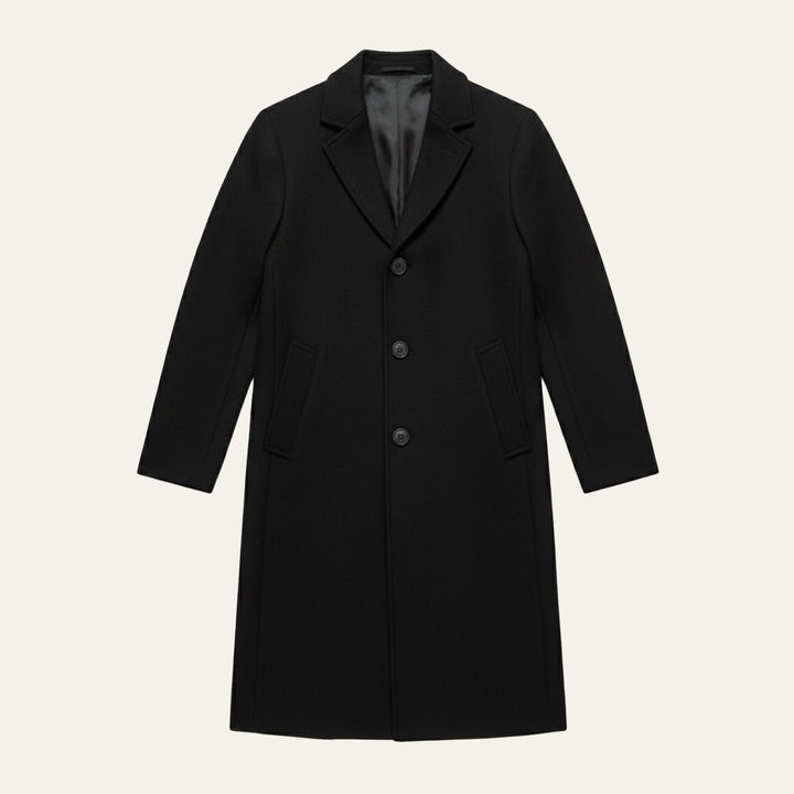 Padded Notch Lapel Longline Coat Women