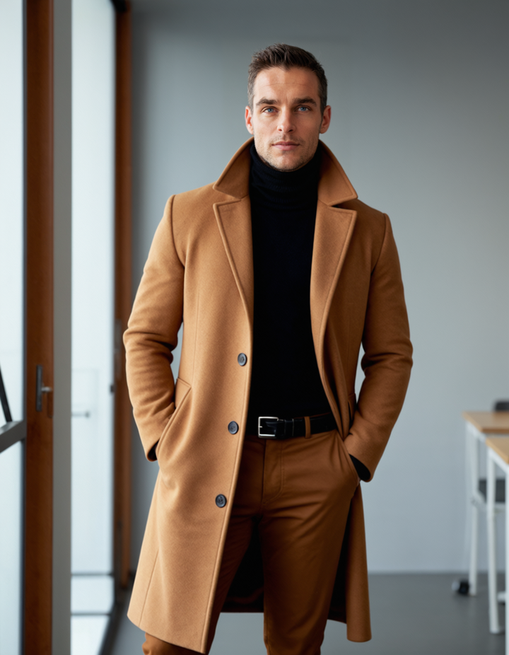 Padded Notch Lapel Longline Coat Women