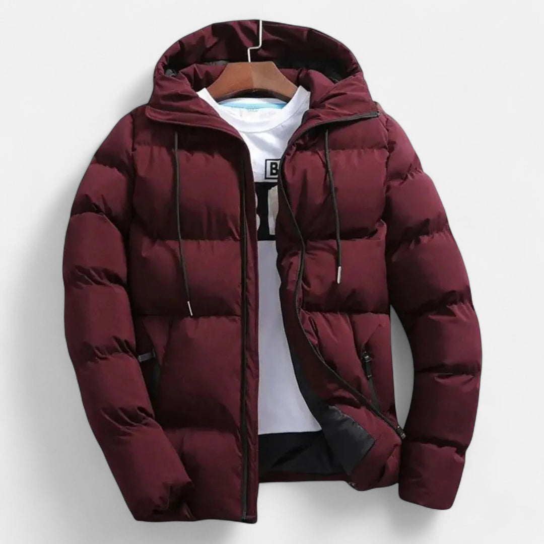 Quilted Hooded Puffer Jacket Mens Winter Coat