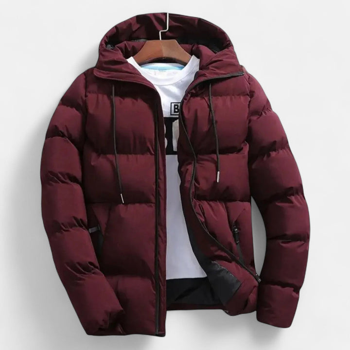 Quilted Hooded Puffer Jacket Mens Winter Coat