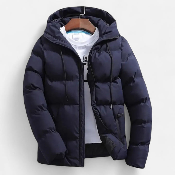 Quilted Hooded Puffer Jacket Mens Winter Coat