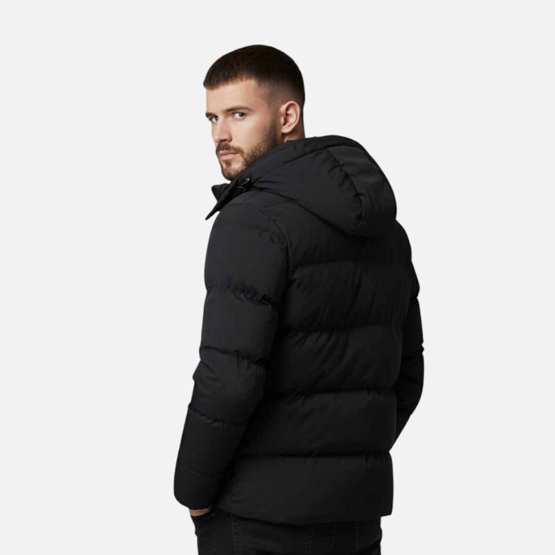 Quilted Hooded Puffer Jacket Mens Winter Coat