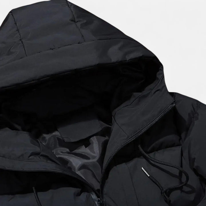 Quilted Hooded Puffer Jacket Mens Winter Coat