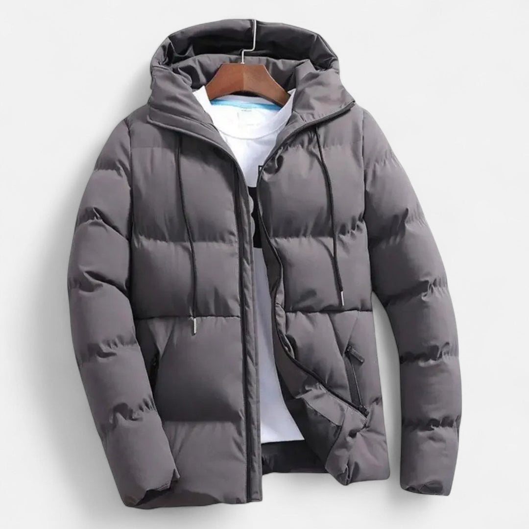 Quilted Hooded Puffer Jacket Mens Winter Coat
