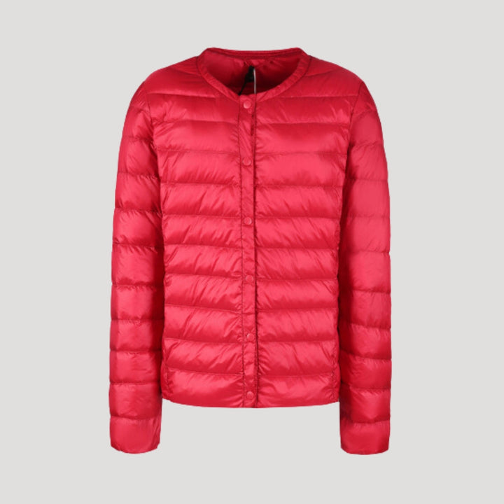 Womens Quilted Collarless Puffer Jacket Padded