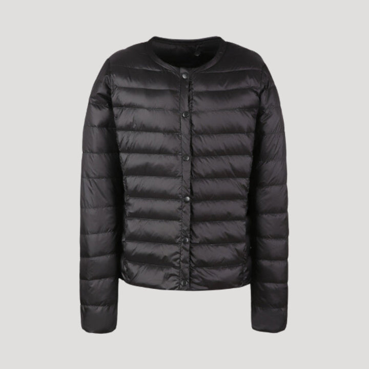 Womens Quilted Collarless Puffer Jacket Padded