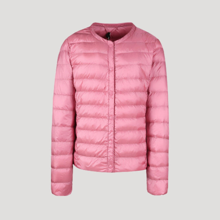 Womens Quilted Collarless Puffer Jacket Padded