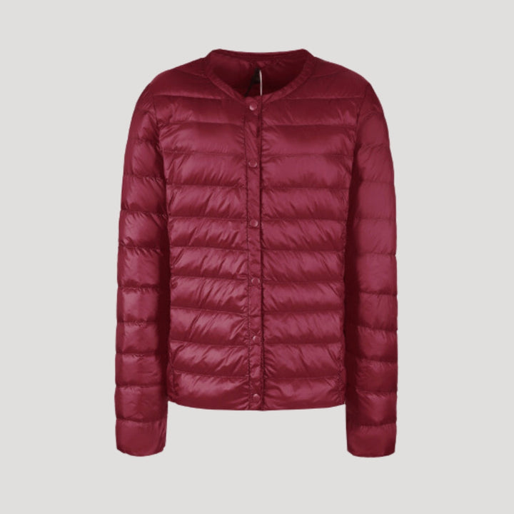 Womens Quilted Collarless Puffer Jacket Padded