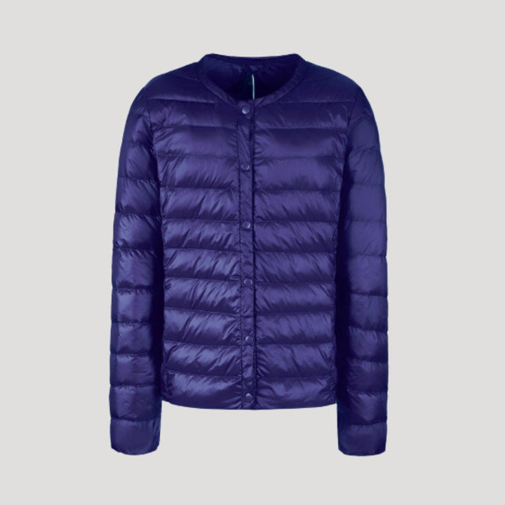 Womens Quilted Collarless Puffer Jacket Padded