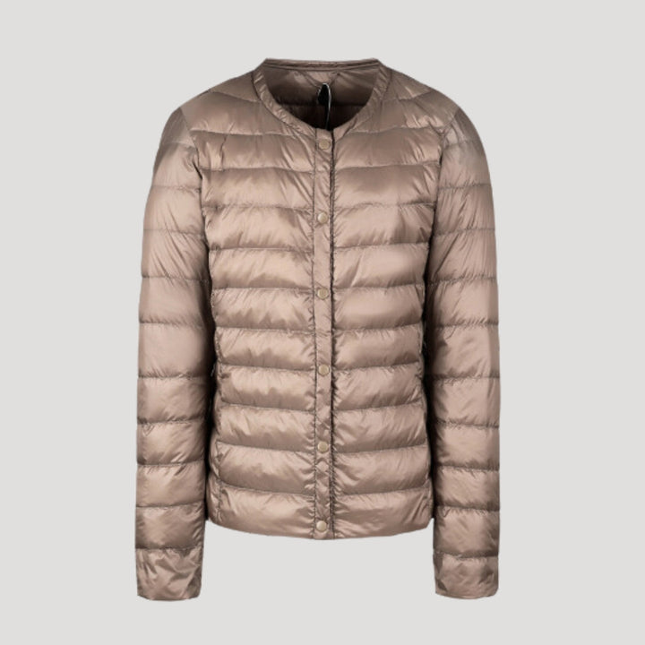 Womens Quilted Collarless Puffer Jacket Padded