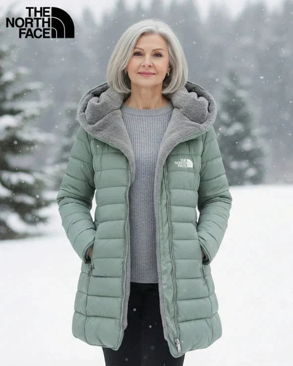 Womens Fleece Lined Quilted Puffer Coat with Hood