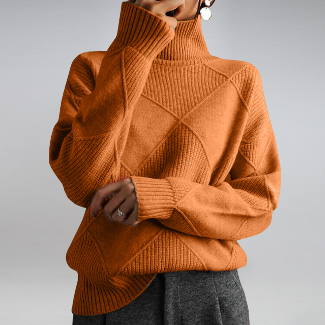 Turtleneck Ribbed Oversized Longline Sweater Women