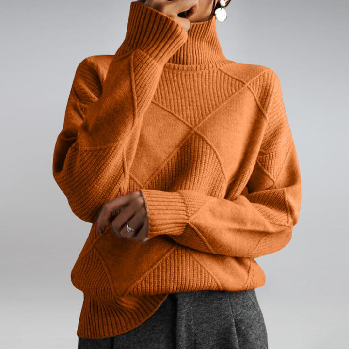 Turtleneck Ribbed Oversized Longline Sweater Women