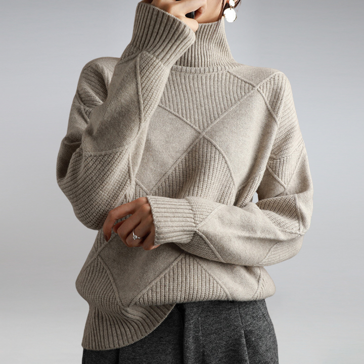 Turtleneck Ribbed Oversized Longline Sweater Women