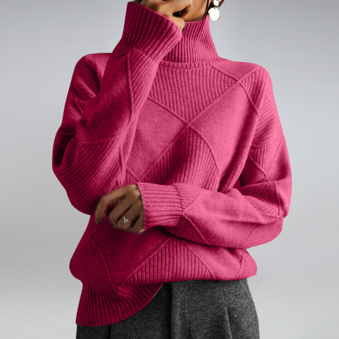 Turtleneck Ribbed Oversized Longline Sweater Women