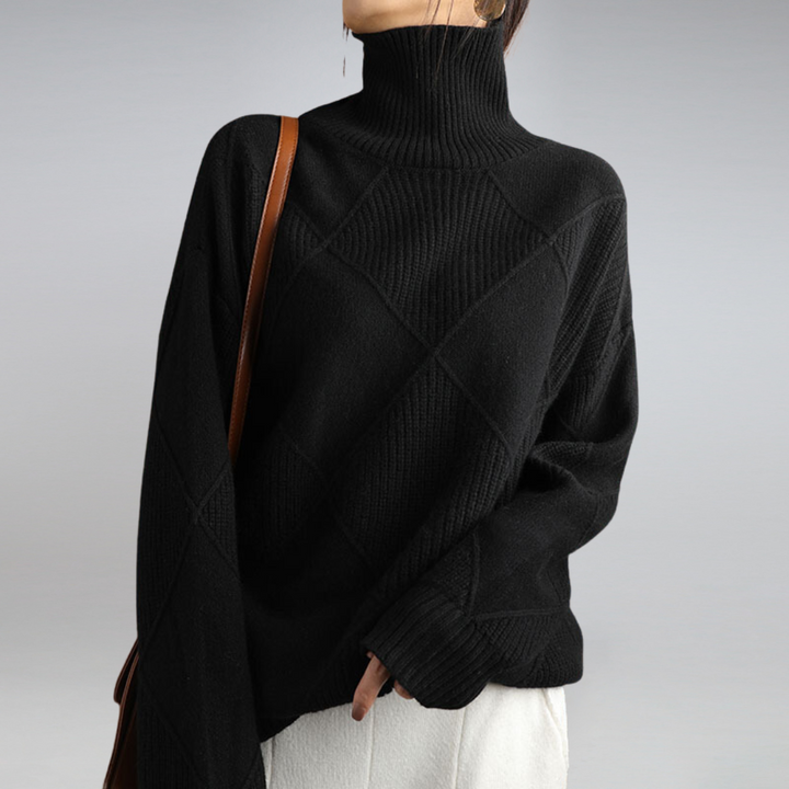 Turtleneck Ribbed Oversized Longline Sweater Women