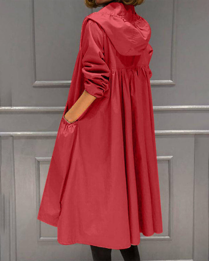Oversized Hooded Trench Coat Fluid Relaxed Fit Women