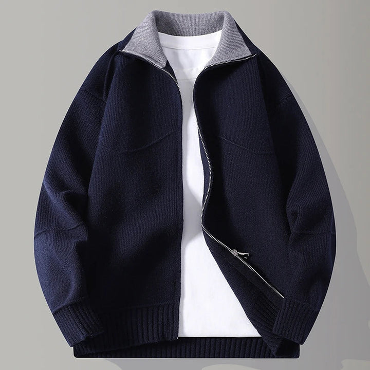 Draped Mock Neck Oversized Cardigan for Men