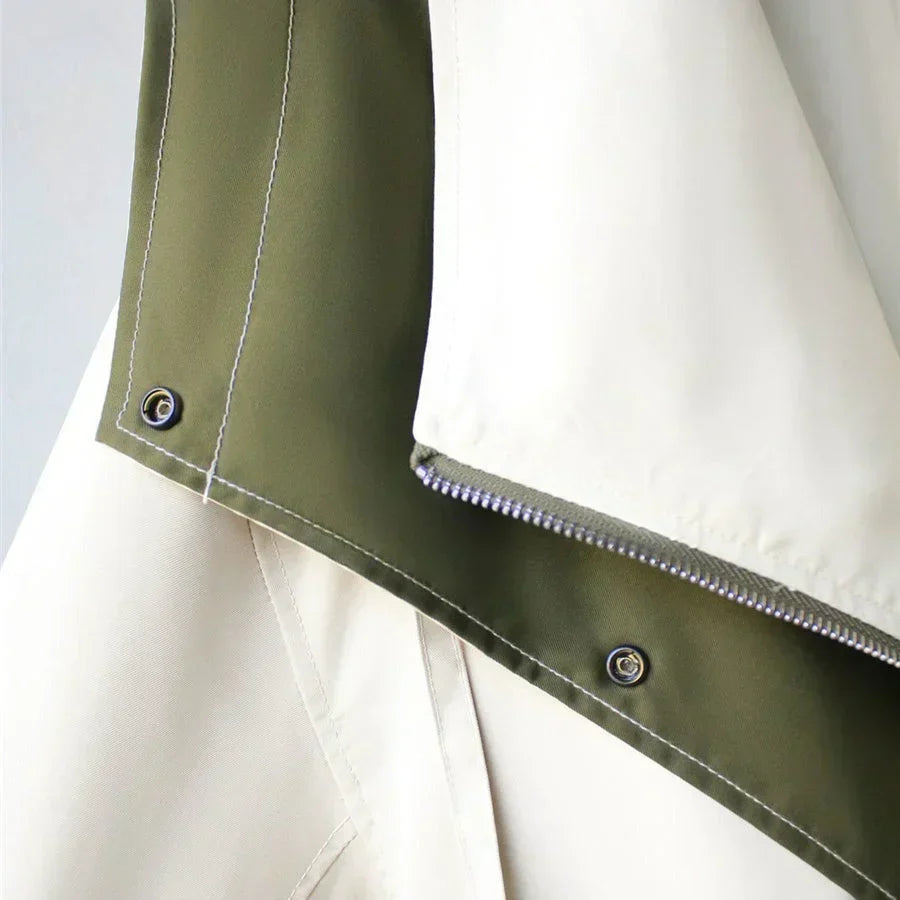 Womens Oversized Hooded Trench Coat Relaxed Fit