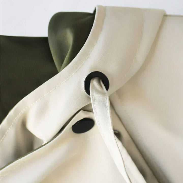 Womens Oversized Hooded Trench Coat Relaxed Fit