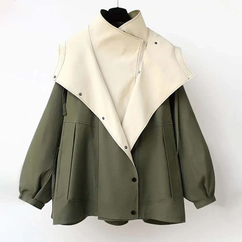 Womens Oversized Hooded Trench Coat Relaxed Fit