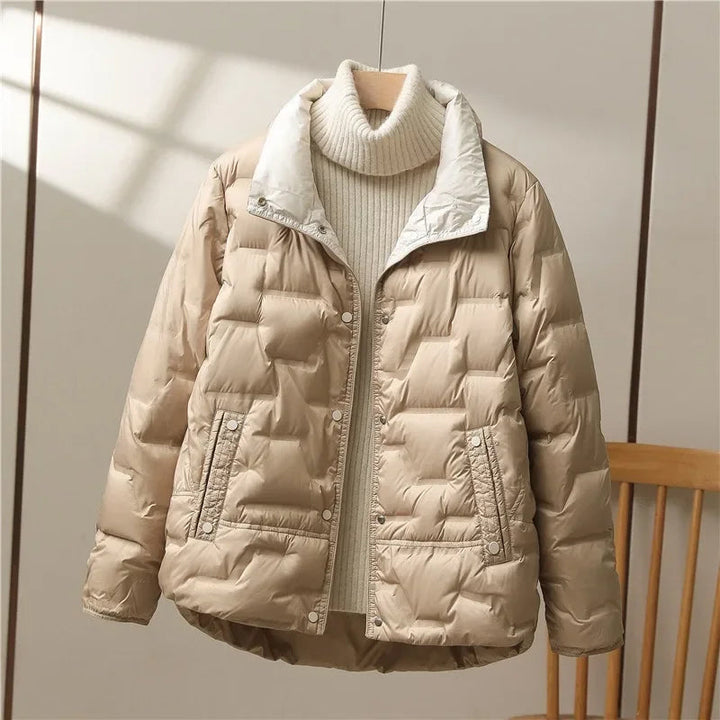 Quilted Puffer Jacket High Neck Insulated Women