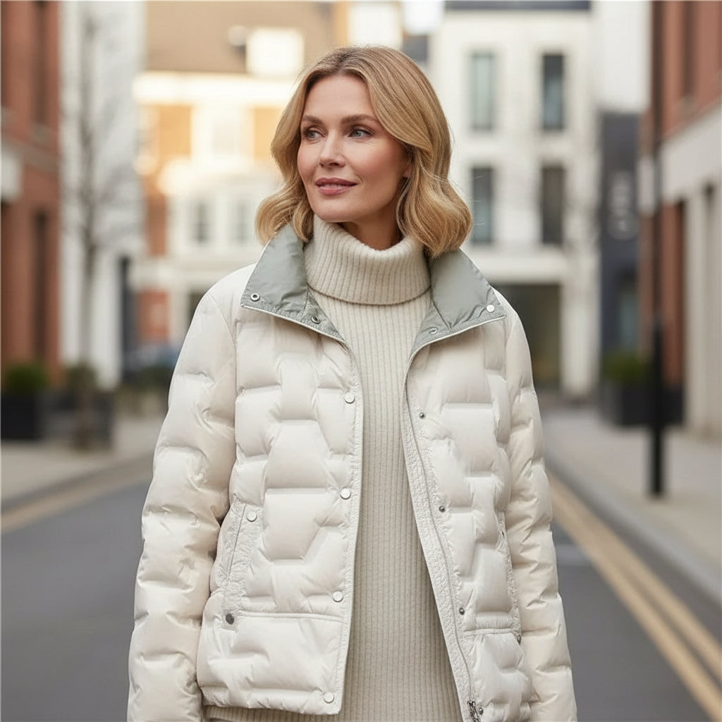 Quilted Puffer Jacket High Neck Insulated Women