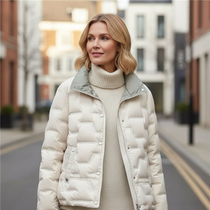 Quilted Puffer Jacket High Neck Insulated Women