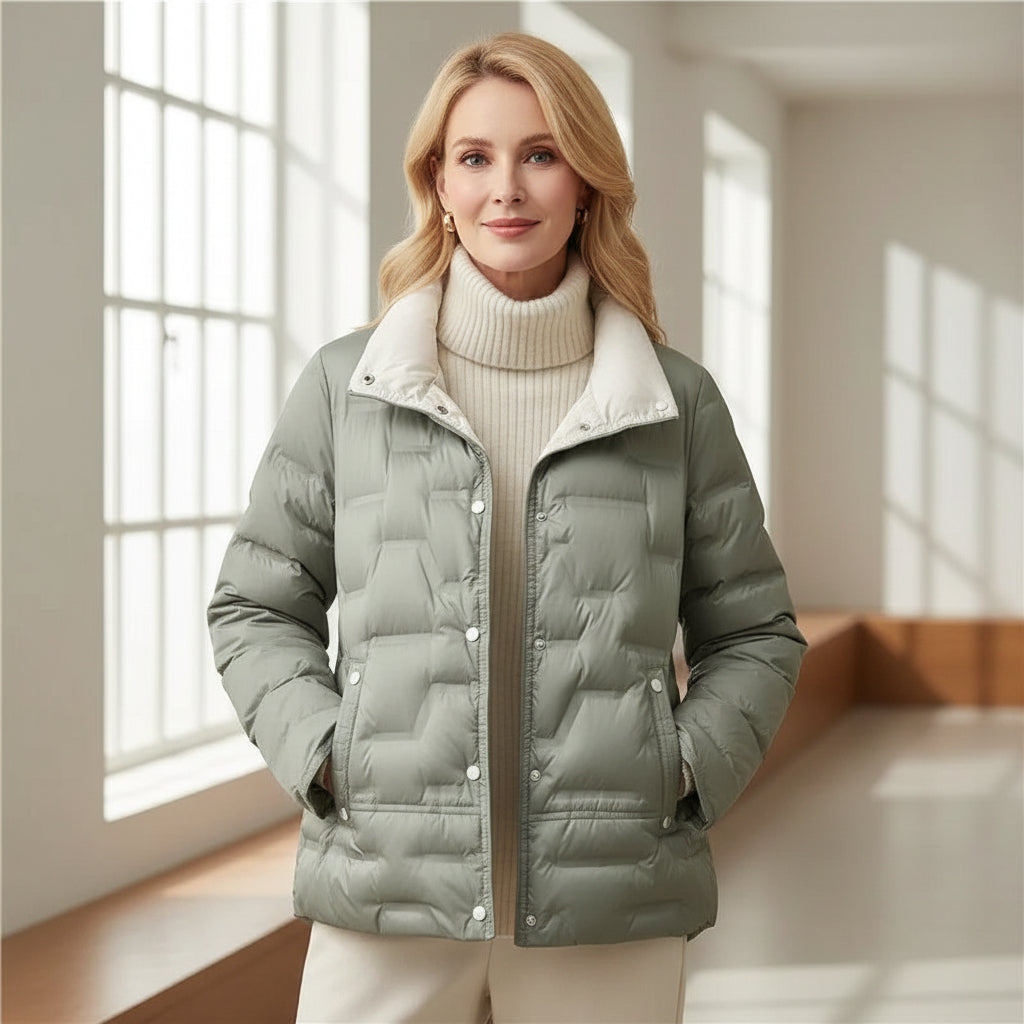 Quilted Puffer Jacket High Neck Insulated Women
