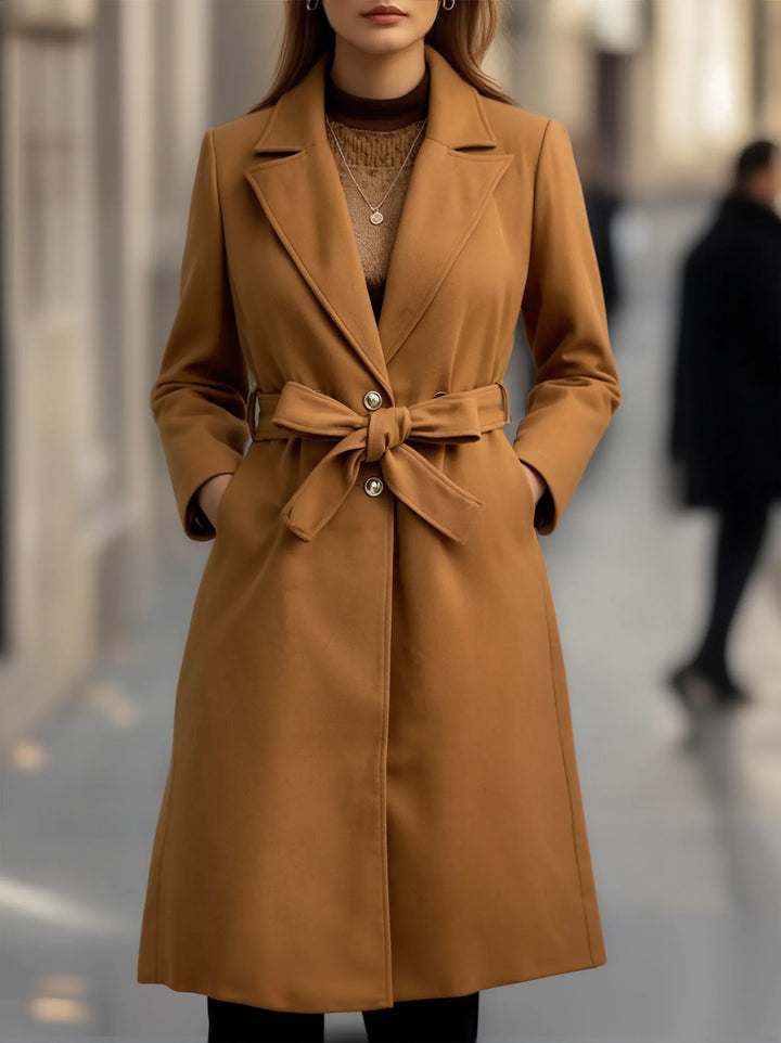 Belted Double-Breasted Trench Coat Women Classic