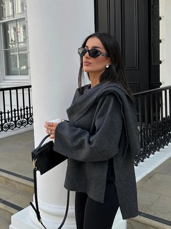 Oversized Longline Wool Blend Classic Coat Women
