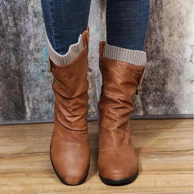 Lace Up Side Zip Draped Ankle Boots Women