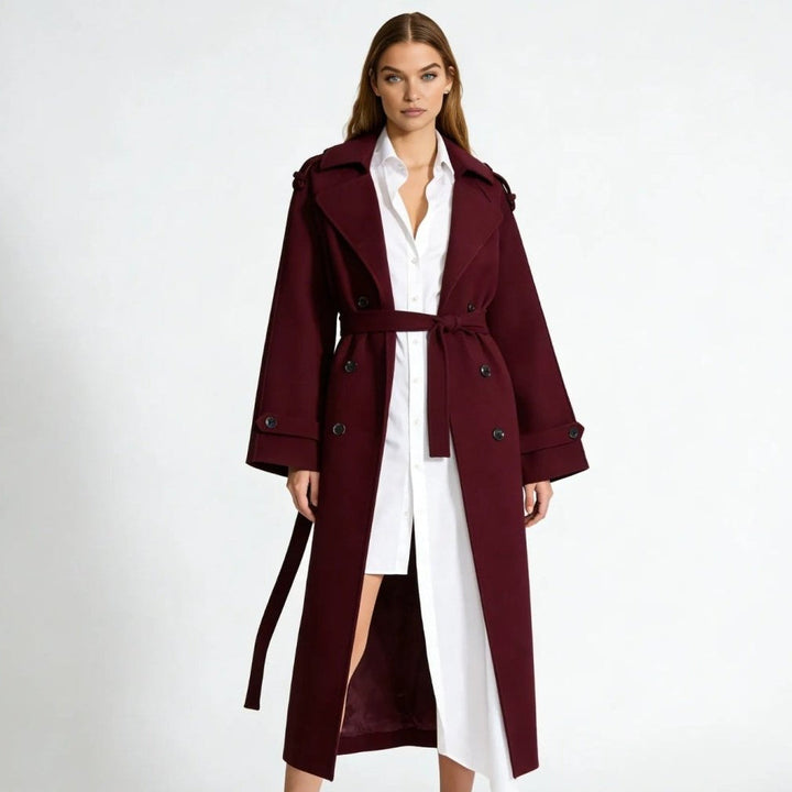 Fluid Trench Coat Oversized Belted Classic Women