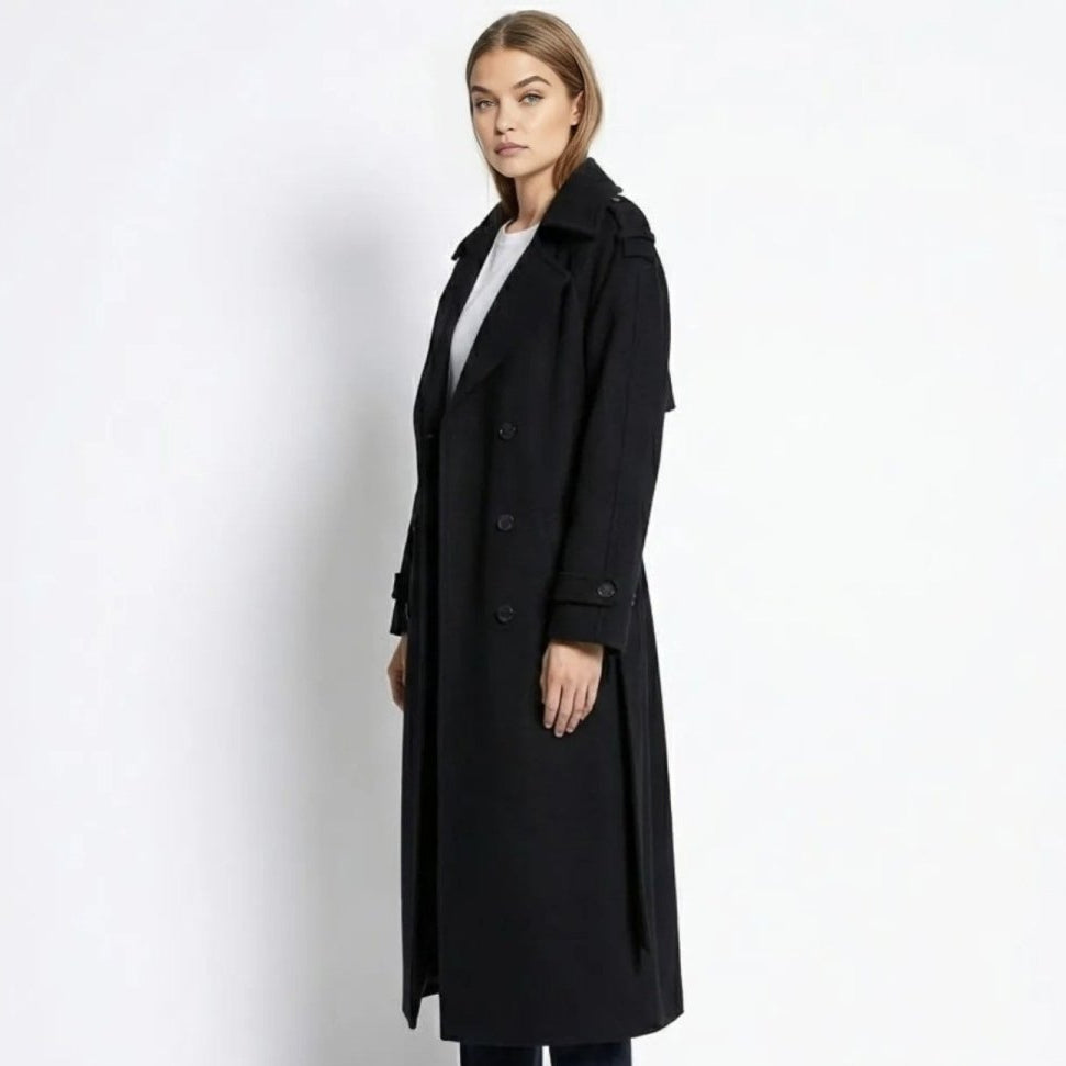 Fluid Trench Coat Oversized Belted Classic Women