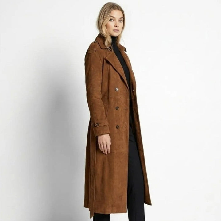 Fluid Trench Coat Oversized Belted Classic Women