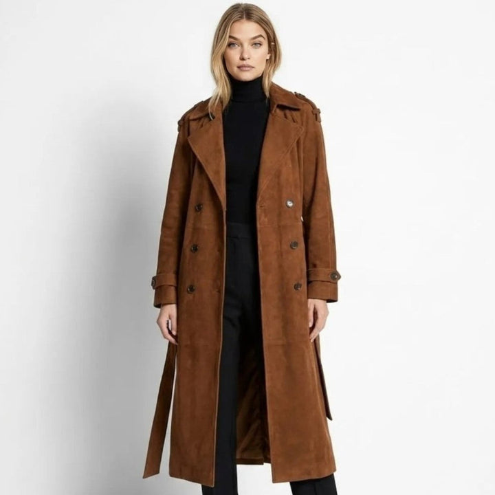 Fluid Trench Coat Oversized Belted Classic Women
