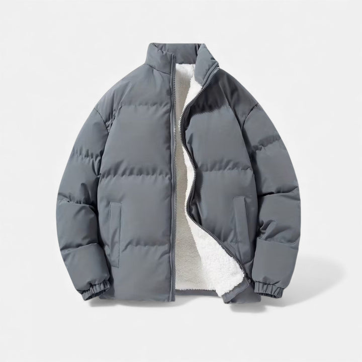 Quilted Puffer Jacket Mens Minimal Funnel Neck