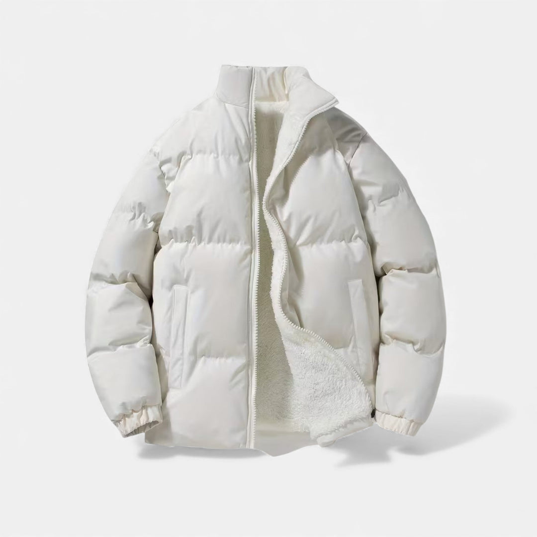 Quilted Puffer Jacket Mens Minimal Funnel Neck