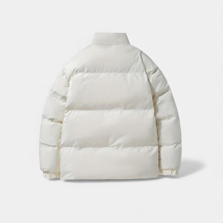 Quilted Puffer Jacket Mens Minimal Funnel Neck