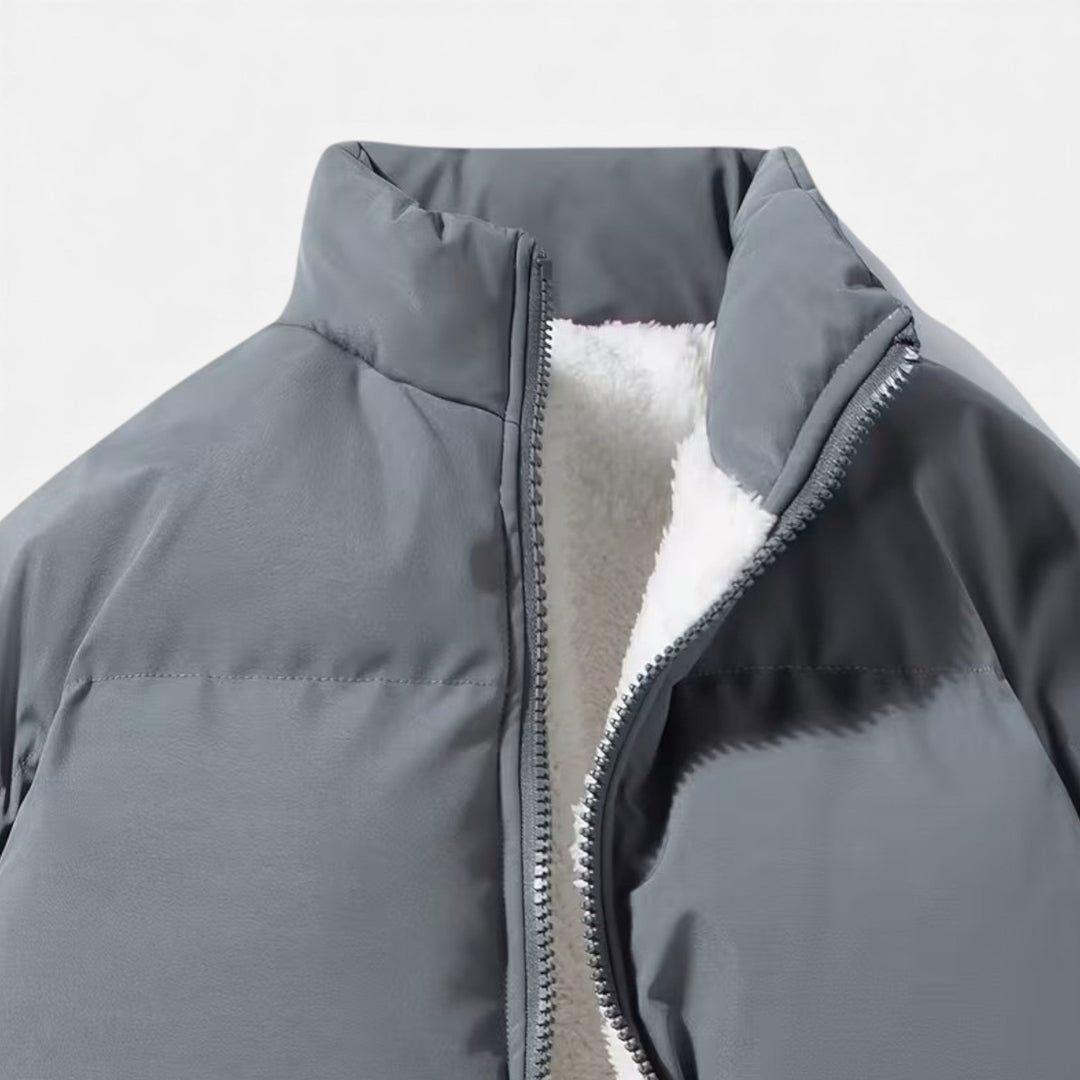 Quilted Puffer Jacket Mens Minimal Funnel Neck