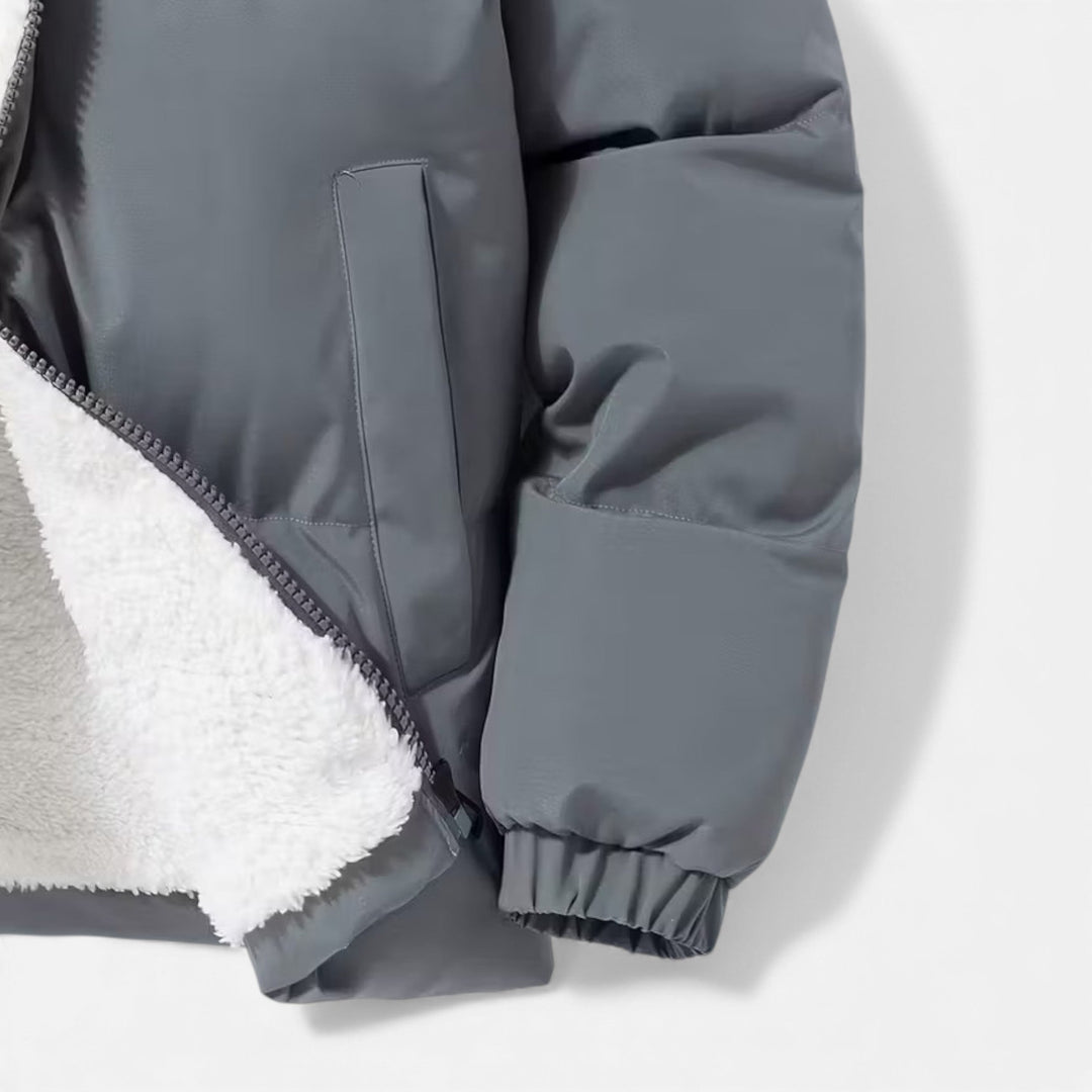 Quilted Puffer Jacket Mens Minimal Funnel Neck