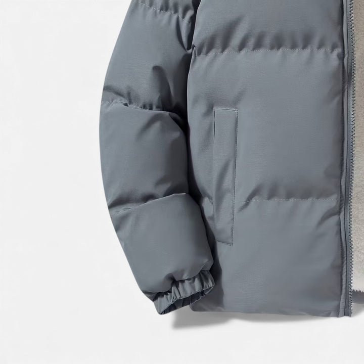 Quilted Puffer Jacket Mens Minimal Funnel Neck