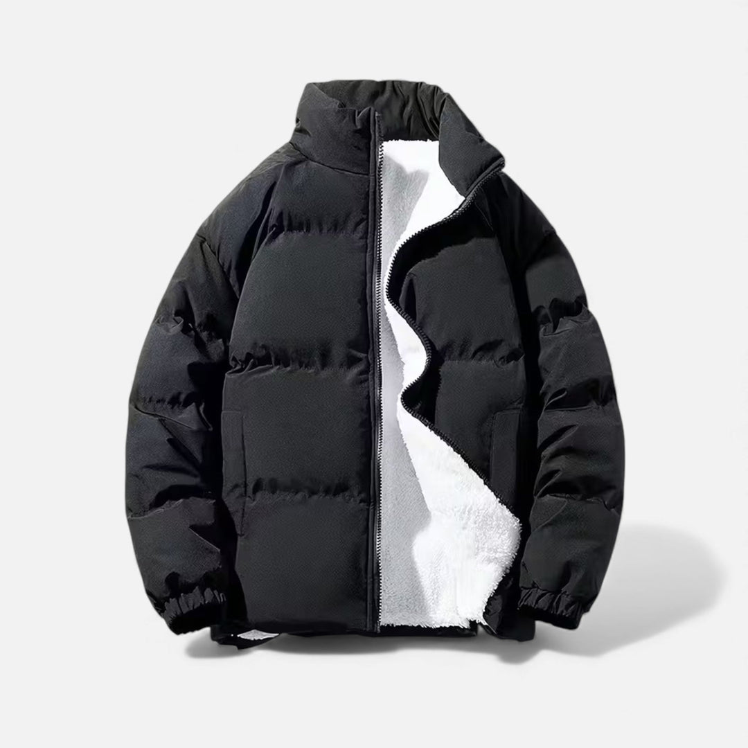 Quilted Puffer Jacket Mens Minimal Funnel Neck