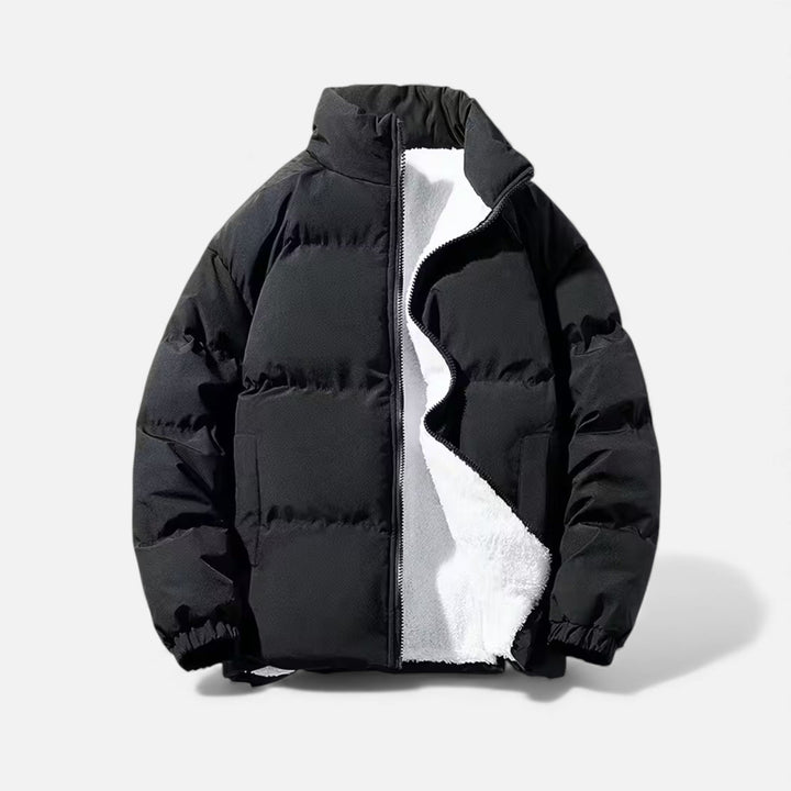 Quilted Puffer Jacket Mens Minimal Funnel Neck